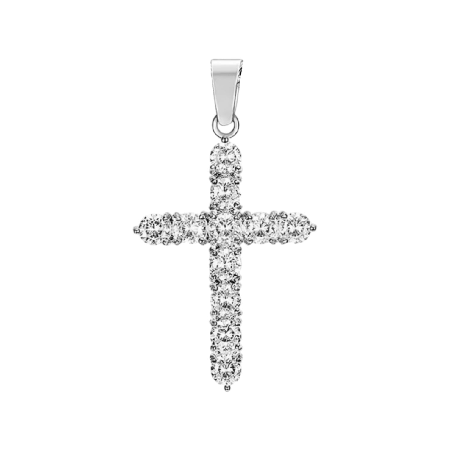 PENDANT DIAMOND CROSS - SILVER