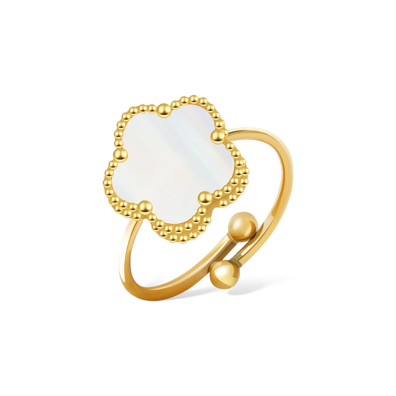 RING FIORI - GOLD/WHITE