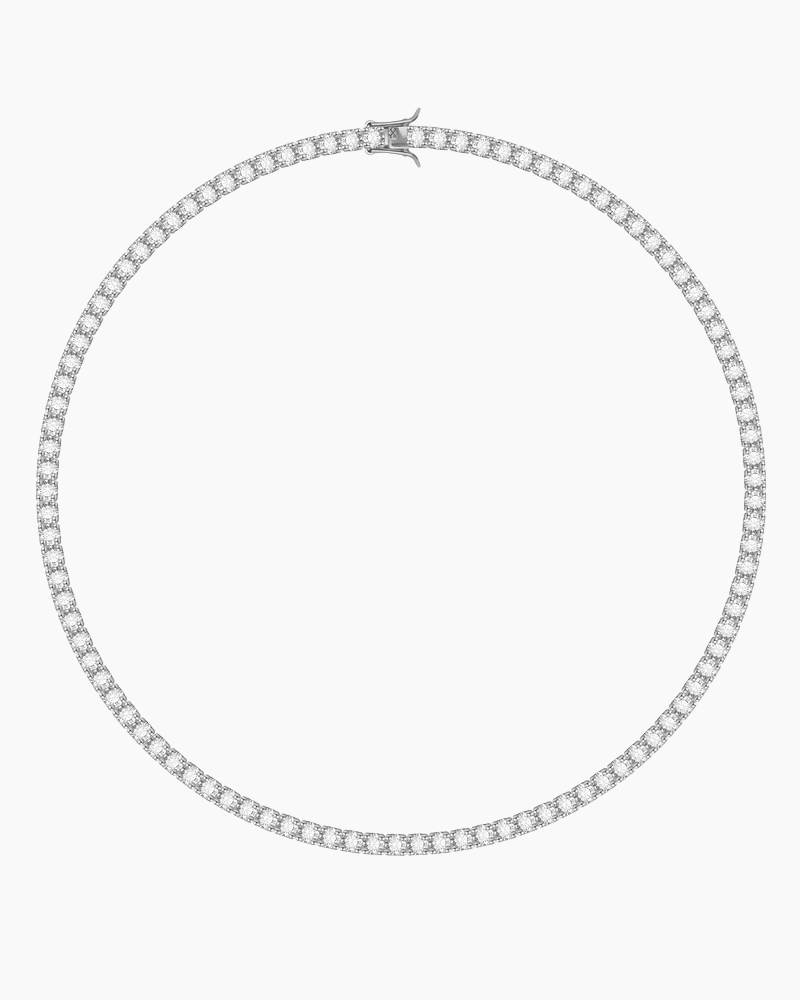 TENNIS NECKLACE LUXURY - SILVER (4MM)