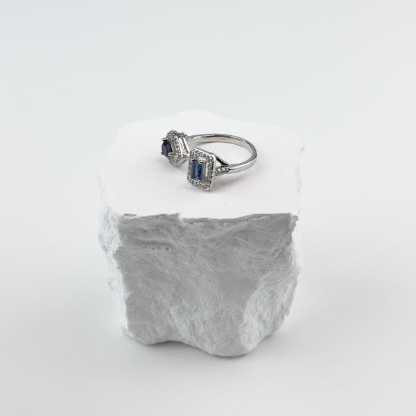 DIAMOND RING - SILVER/BLUE