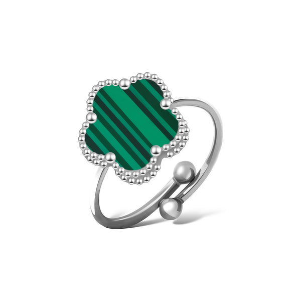 RING FIORI - SILVER/GREEN