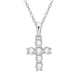 DIAMOND CROSS NECKLACE MOISSANITE S925 - SILVER