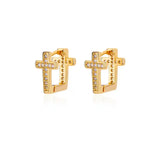 EARRINGS CROSS - GOLD