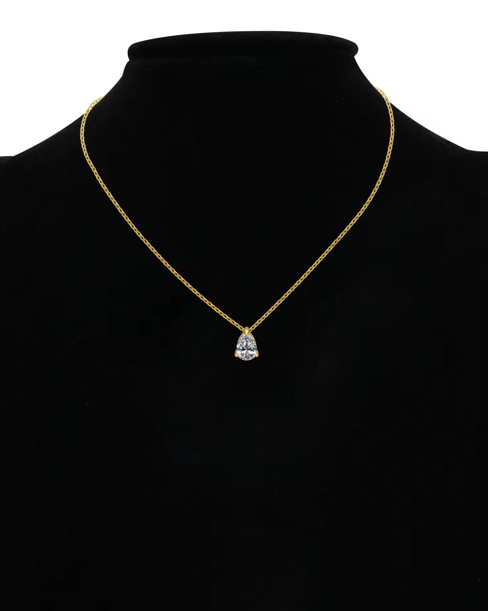 PEAR DIAMOND NECKLACE MOISSANITE S925 - GOLD