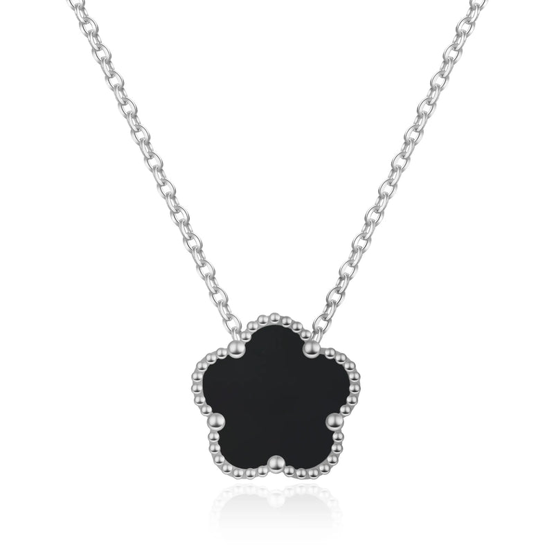 FIORI NECKLACE - SILVER/BLACK