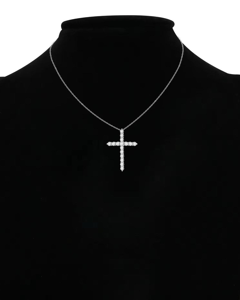 BARI DIAMOND CROSS NECKLACE MOISSANITE S925 - SILVER