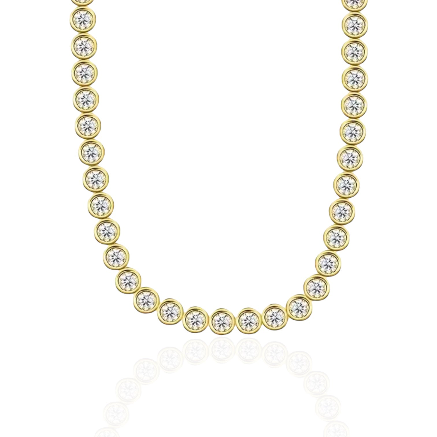 TENNIS PERLA NECKLACE MOISSANITE S925 - GOLD