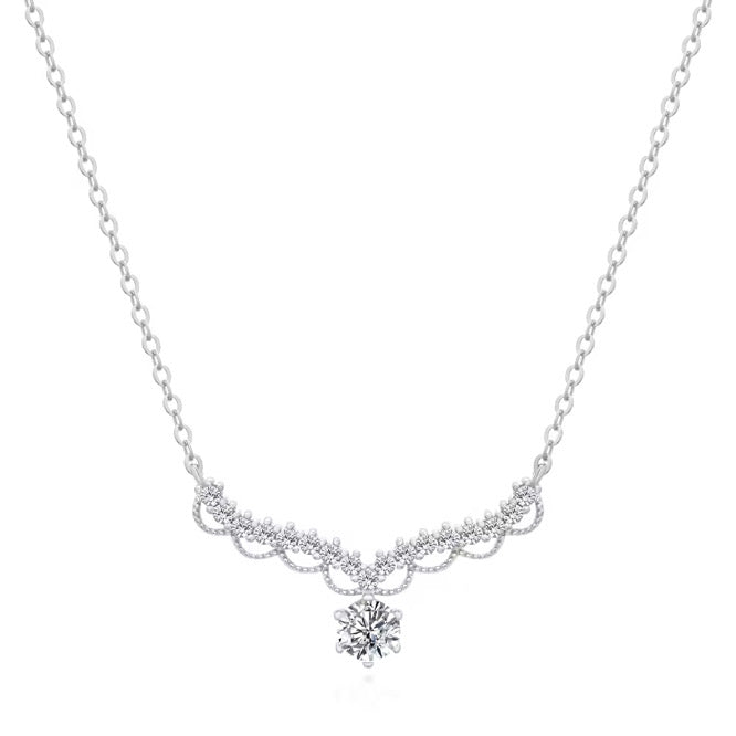 QUEEN NECKLACE MOISSANITE S925 - SILVER