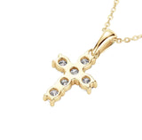 DIAMOND CROSS NECKLACE MOISSANITE S925 - GOLD