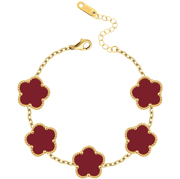 FIORI BRACELET - GOLD/RED