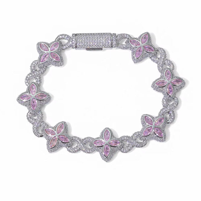 INFINITY FIORI DIAMOND BRACELET - SILVER/PINK