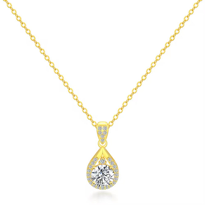 DROP DIAMOND NECKLACE MOISSANITE S925 - GOLD