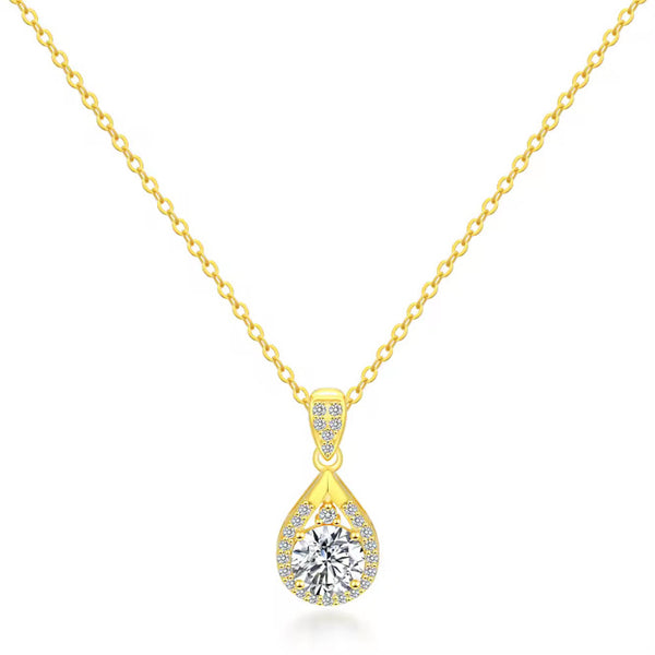 DROP DIAMOND NECKLACE MOISSANITE S925 - GOLD