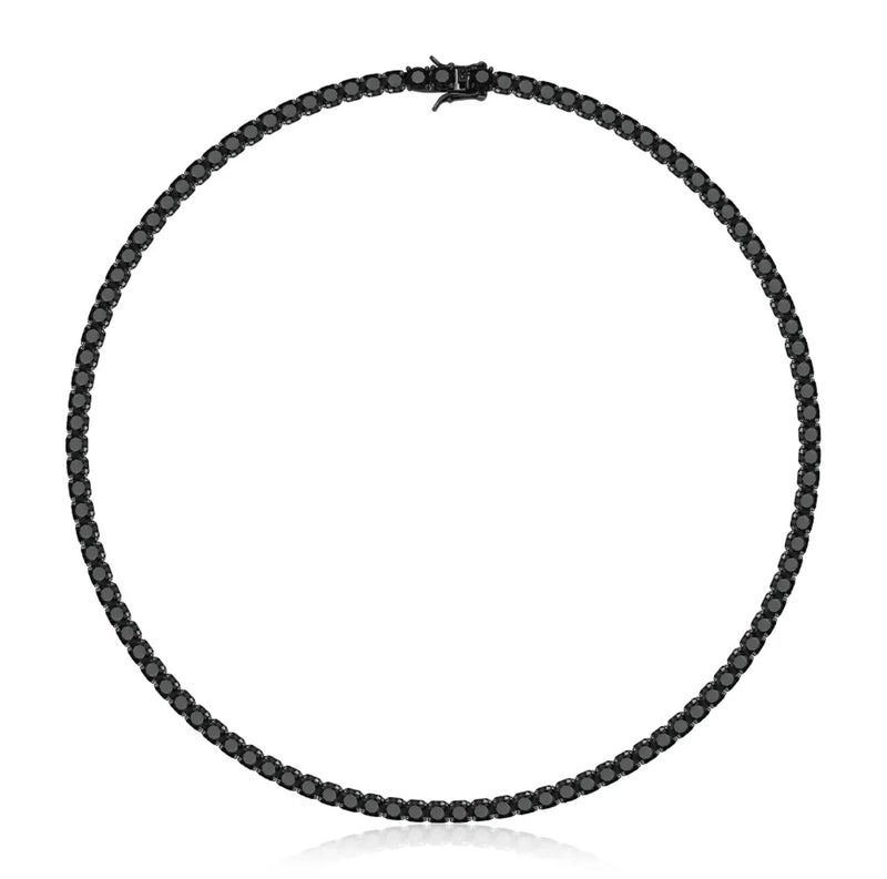 TENNIS NECKLACE LUXURY - BLACK (5MM)