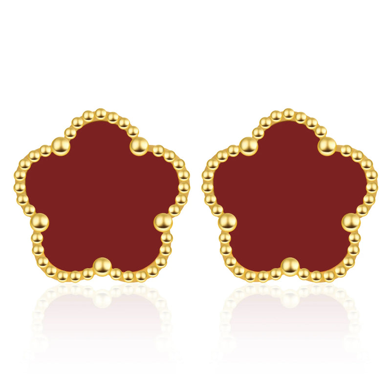 EARRINGS FIORI - GOLD/RED