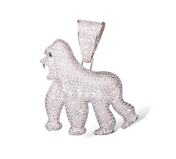 DIAMOND APE PENDANT - SILVER