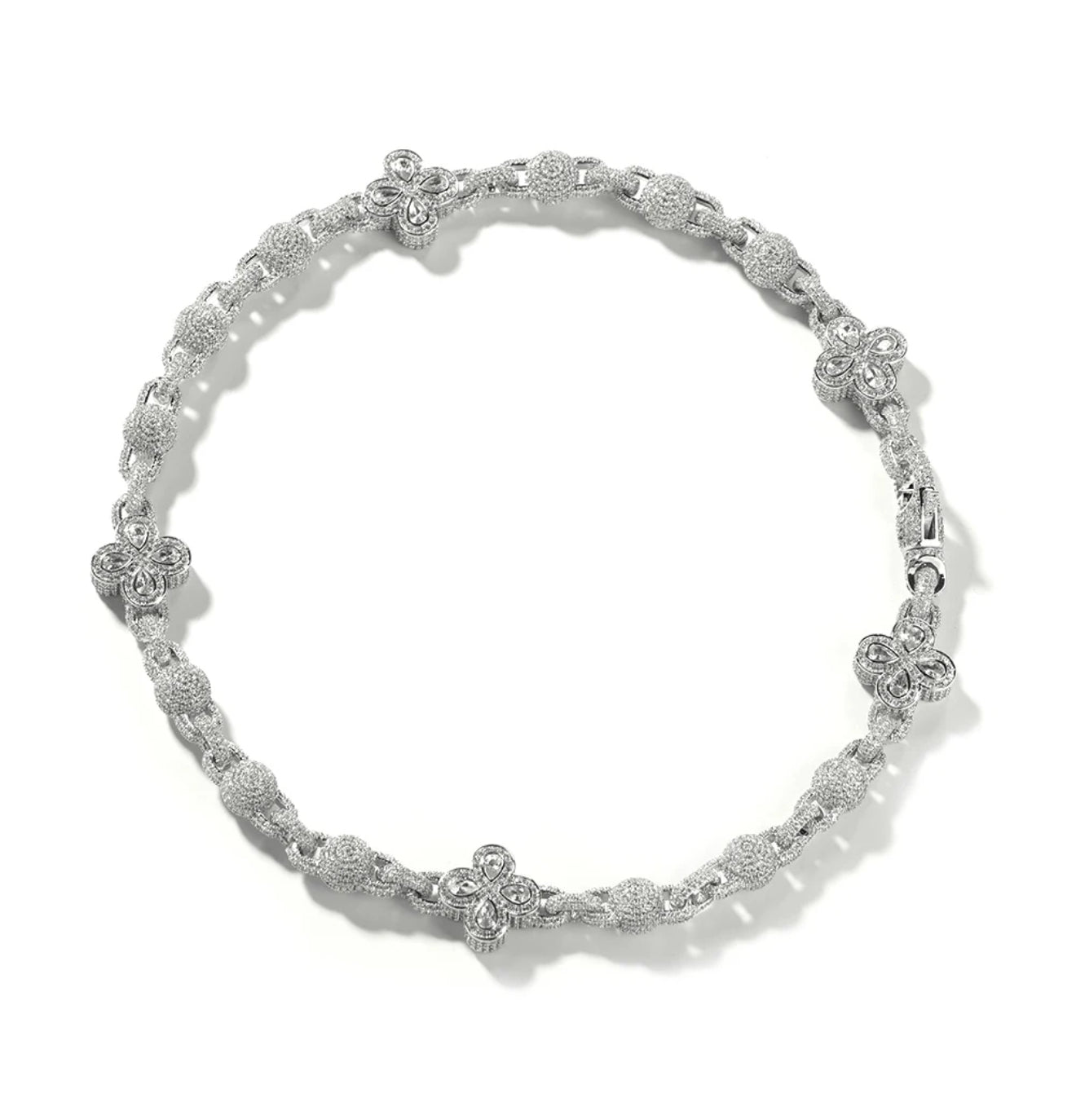 FIORI GLOBE DIAMOND NECKLACE - SILVER