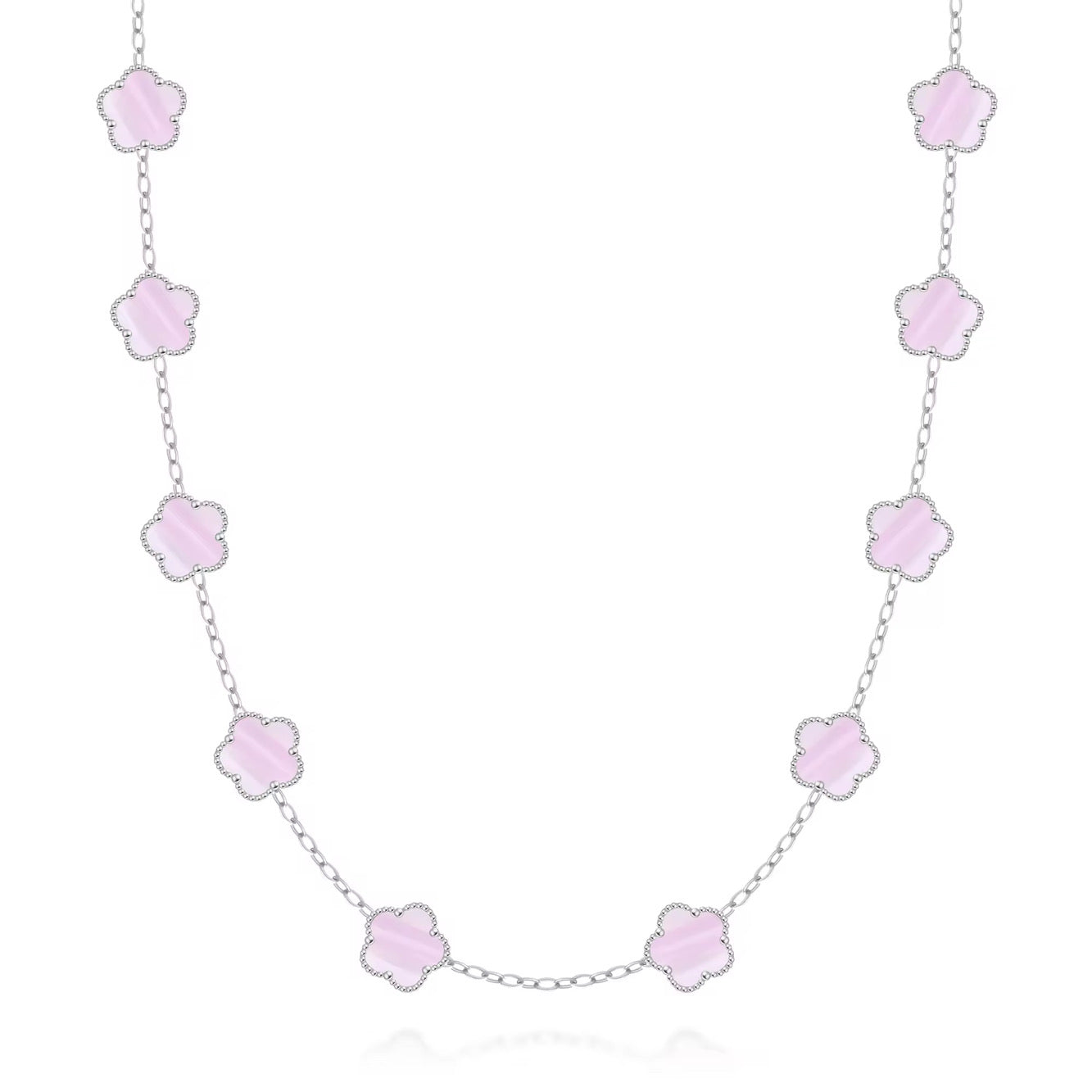 FIORI NECKLACE V2 - SILVER/PINK