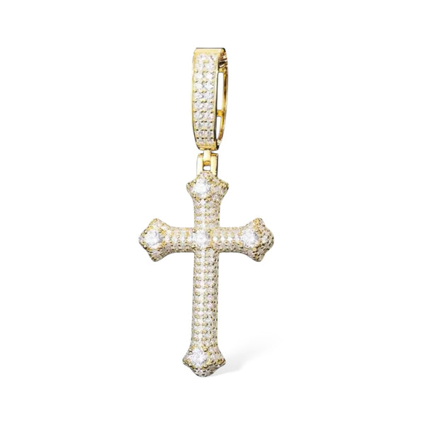 PENDANT DIAMOND CROSS MOISSANITE S925 - GOLD