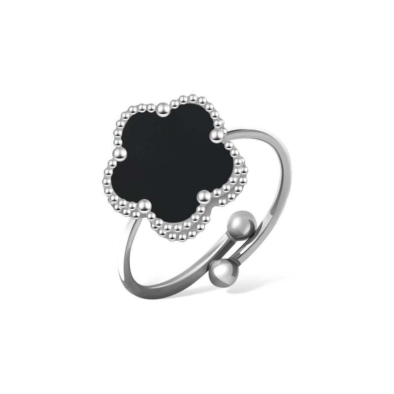 RING FIORI - SILVER/BLACK