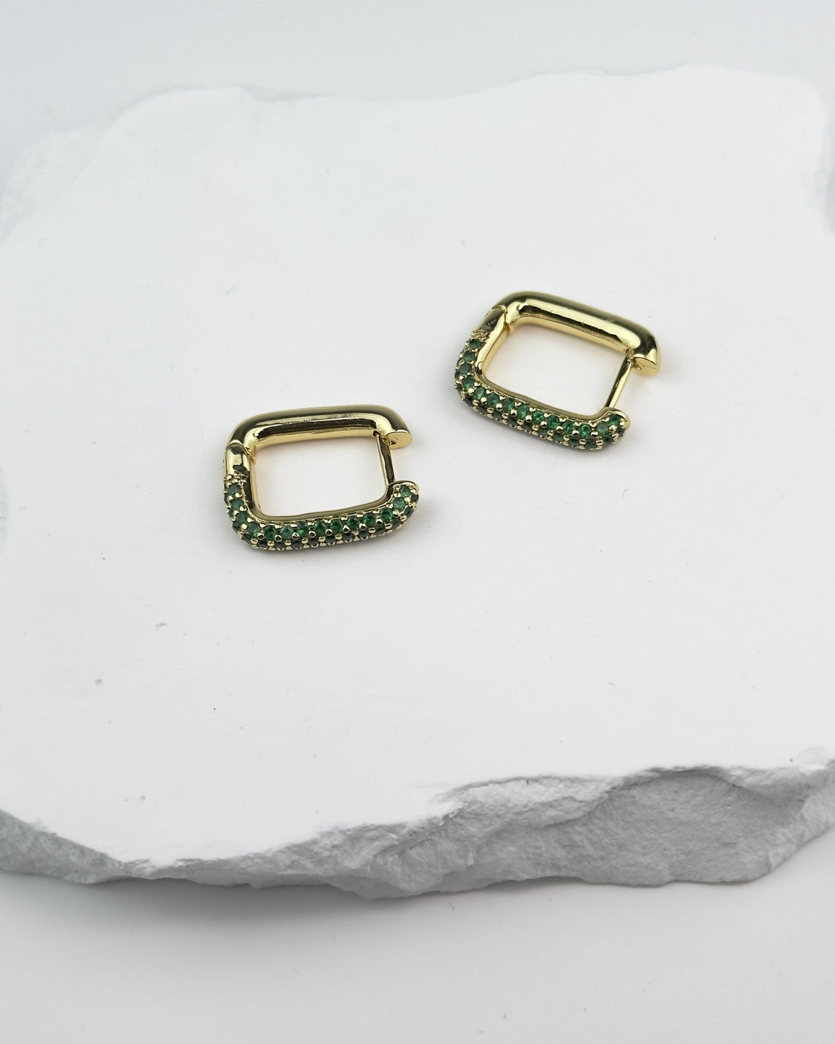 EARRINGS ALESSANDRA - GOLD/GREEN