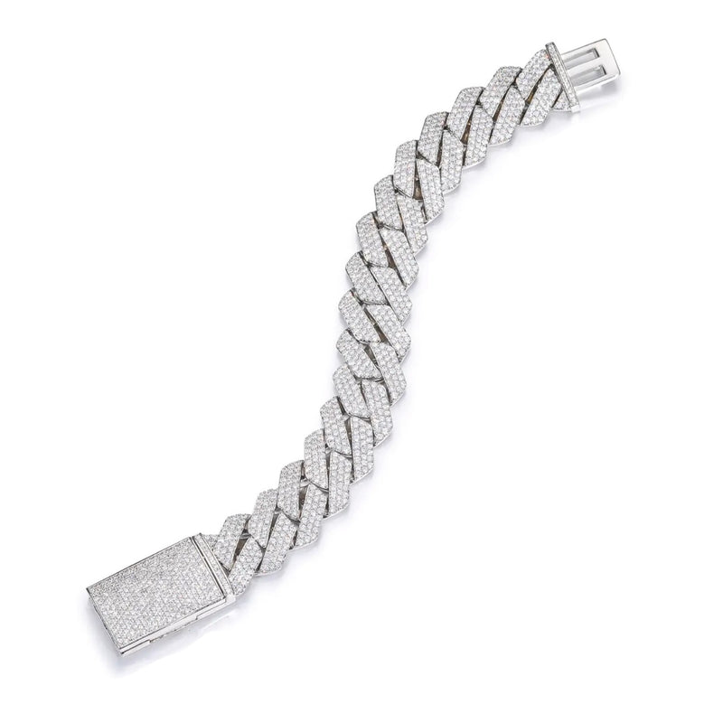 CUBAN ICE BRACELET MOISSANITE S925 - SILVER