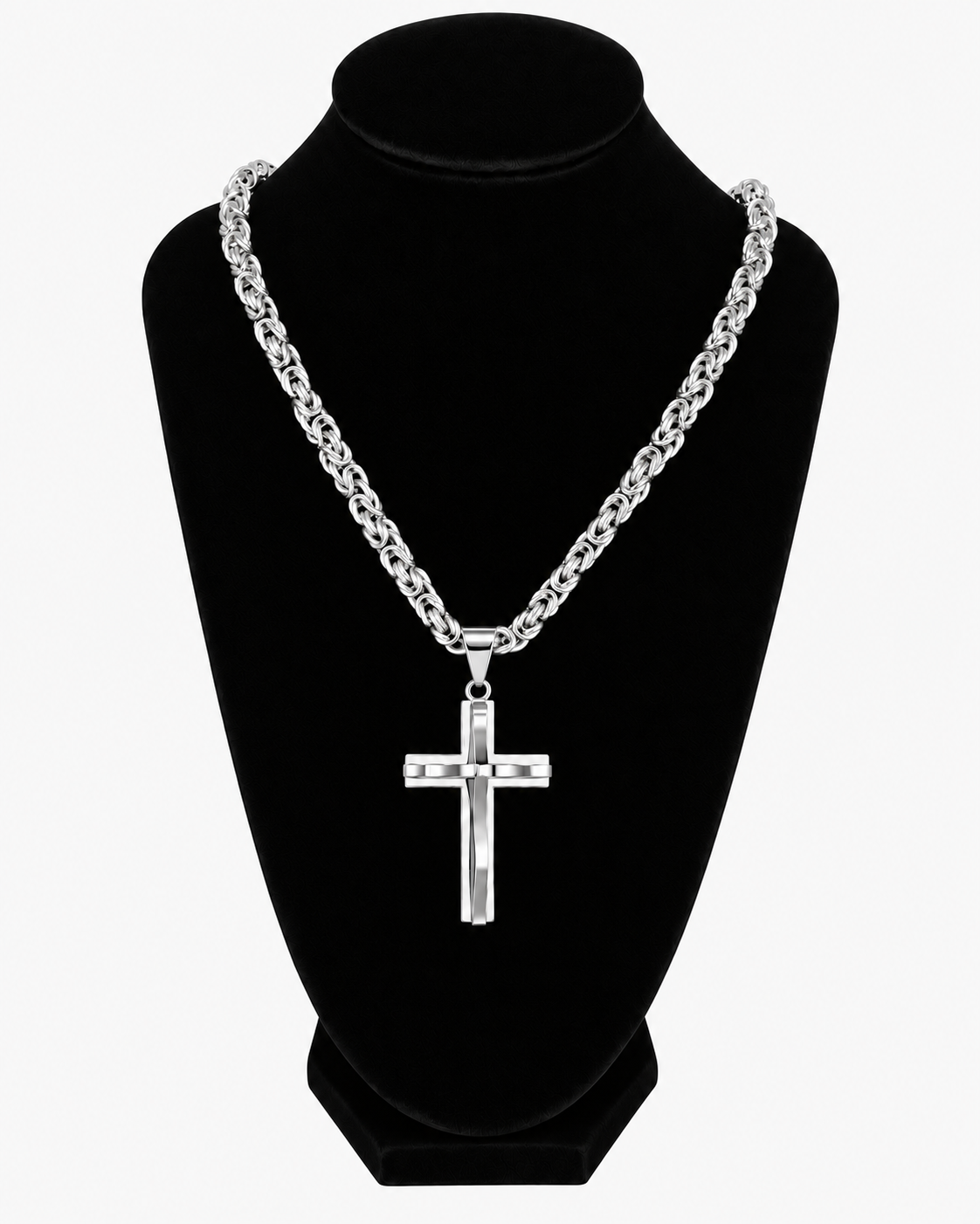 BYZANTINE K2 WITH CROSS - SILVER (6MM)