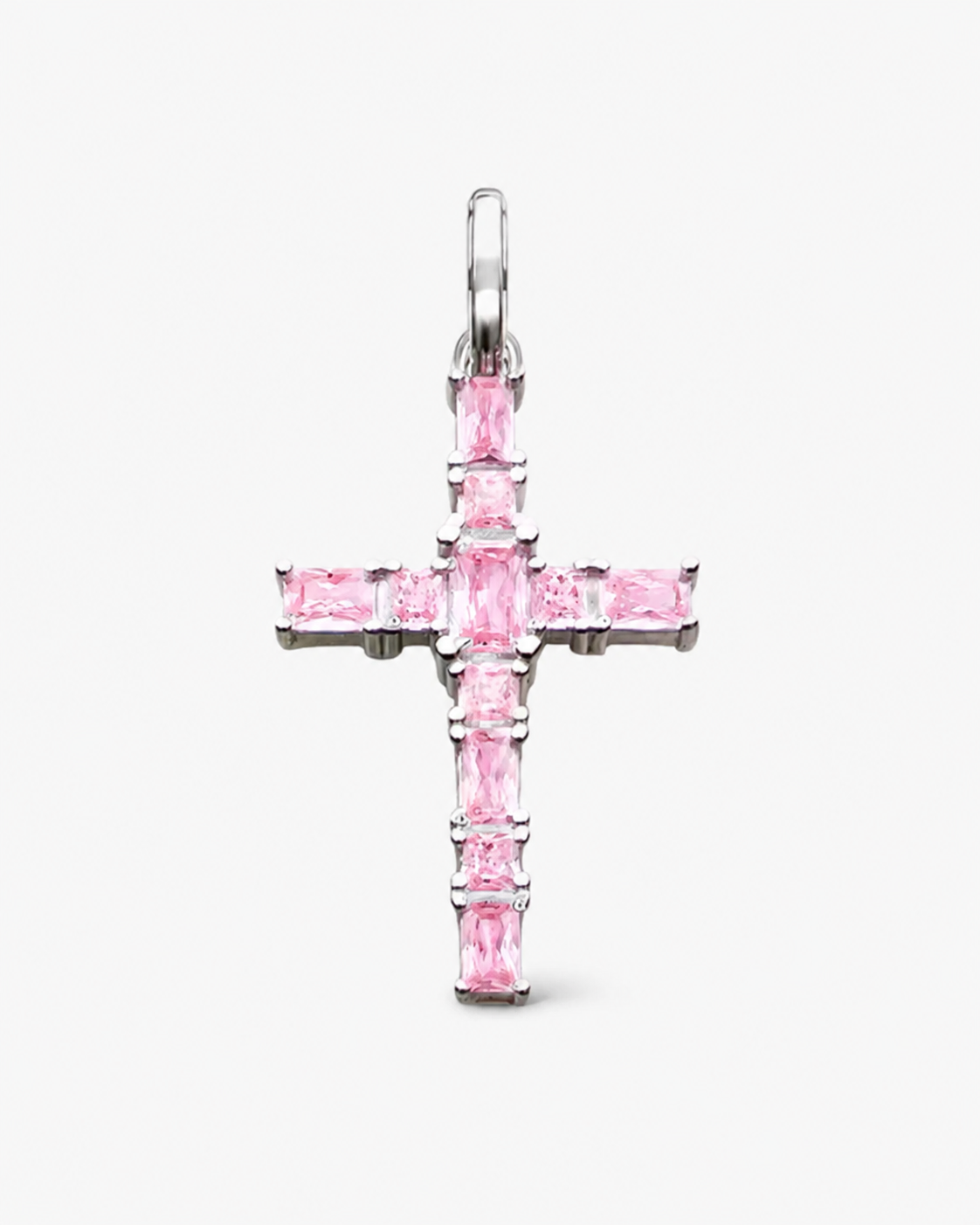 CROSS PENDANT S925 - SILVER/PINK