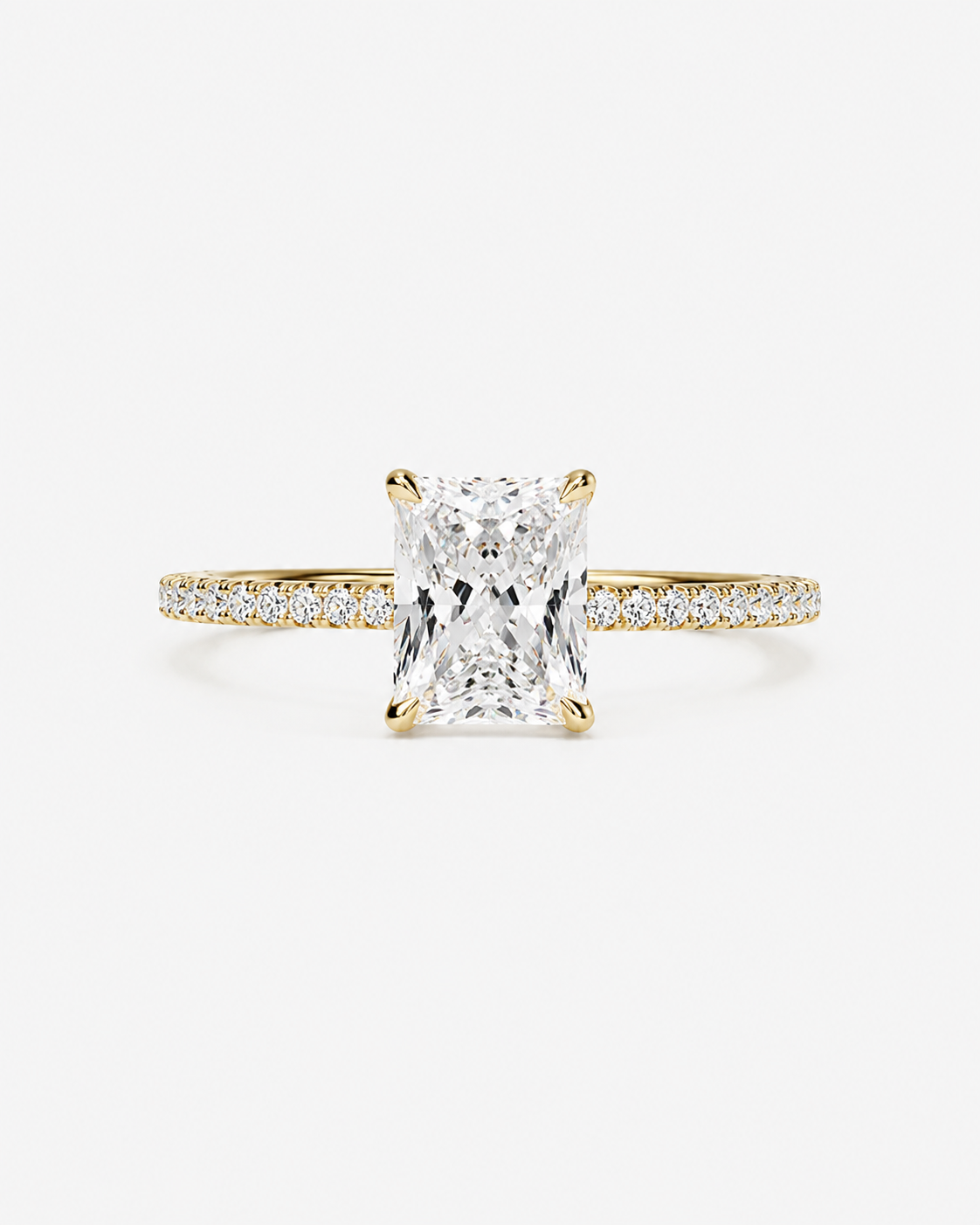 DIAMOND RING RADIANT MOISSANITE S925 - GOLD