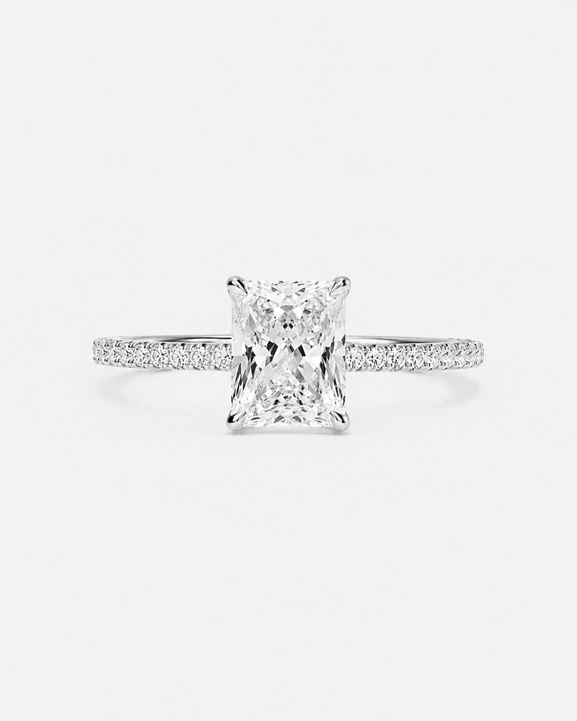 DIAMOND RING RADIANT MOISSANITE S925 - SILVER