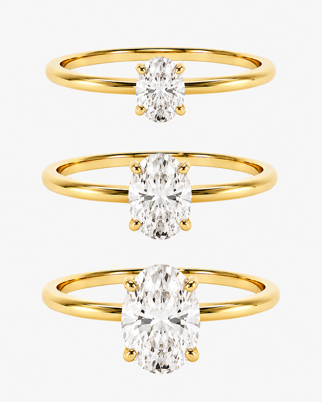 DIAMOND RING OVAL V2 MOISSANITE S925 - GOLD