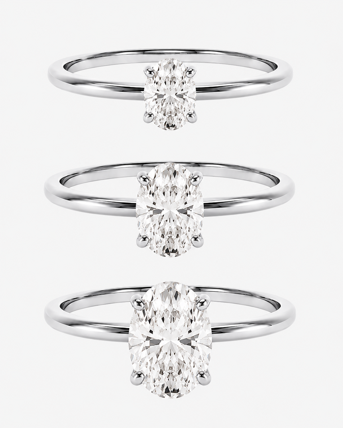 DIAMOND RING OVAL V2 MOISSANITE S925 - SILVER