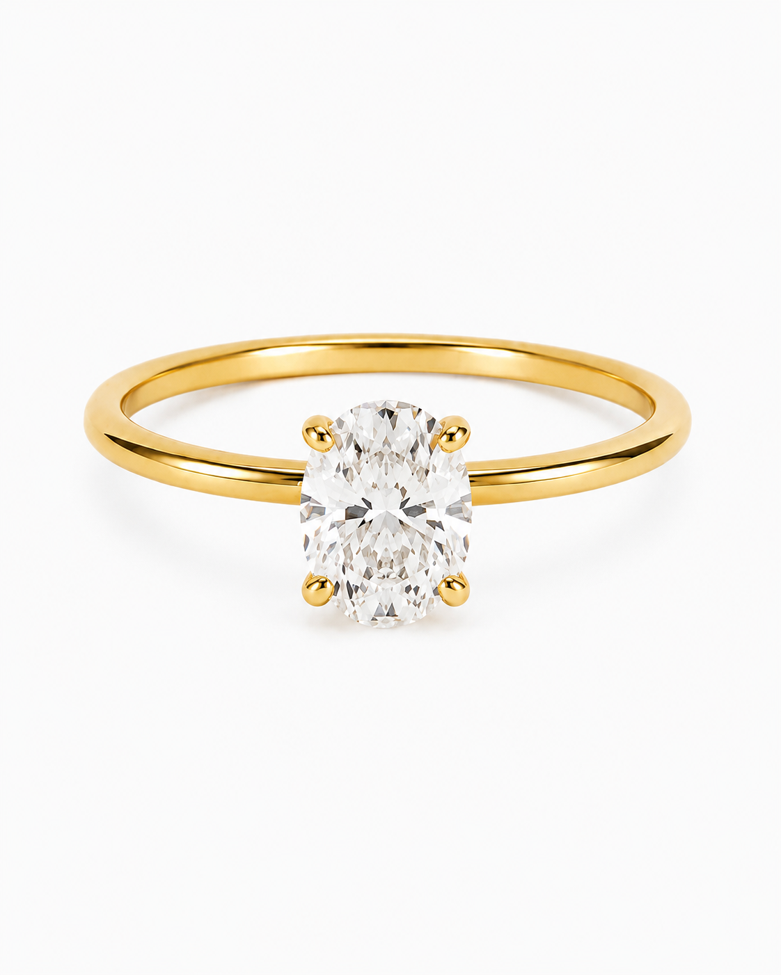 DIAMOND RING OVAL V2 MOISSANITE S925 - GOLD