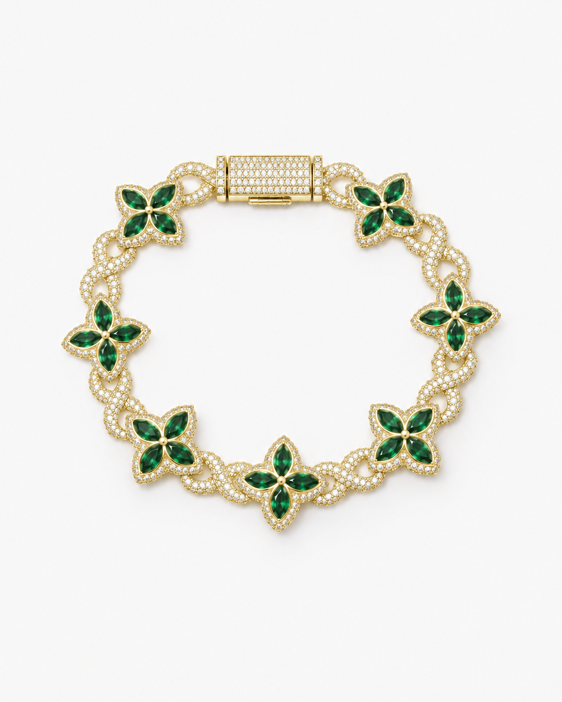 INFINITY FIORI DIAMOND BRACELET - GOLD/GREEN