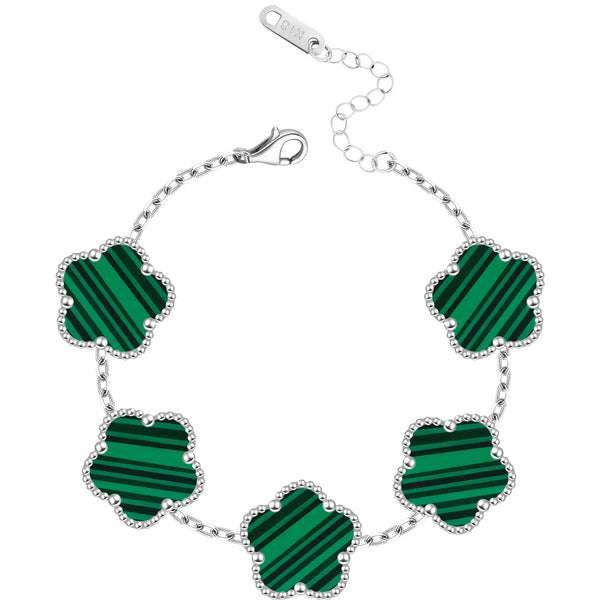 FIORI BRACELET - SILVER/GREEN