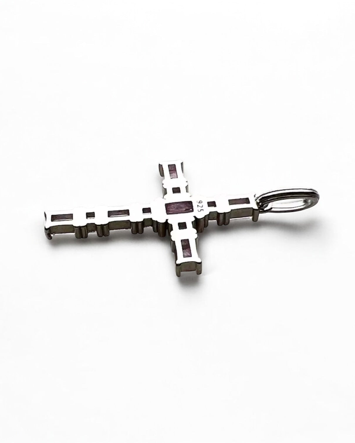 CROSS PENDANT S925 - SILVER/PINK