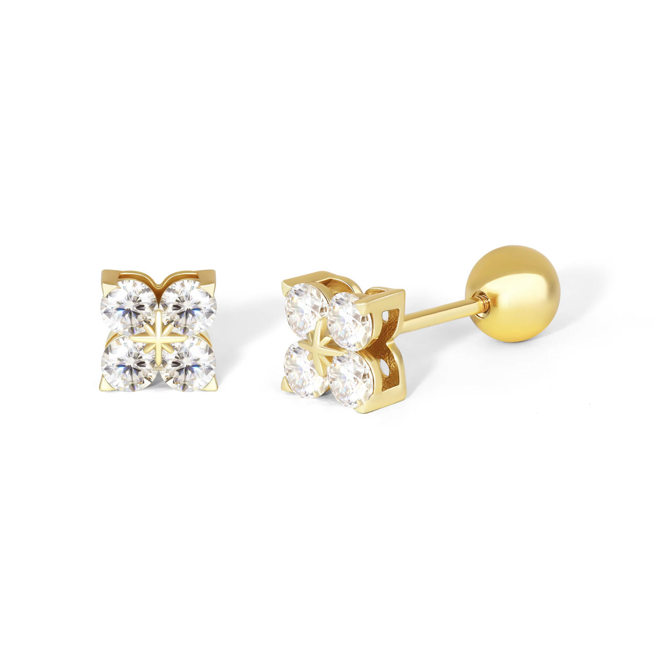 EARRINGS PALMARIA MOISSANITE S925 - GOLD