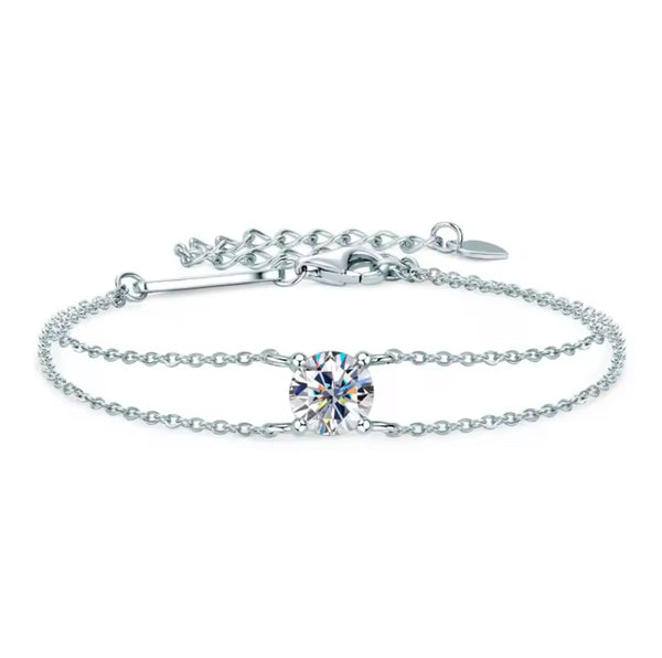 SINGLE DIAMOND BRACELET MOISSANITE S925 - SILVER