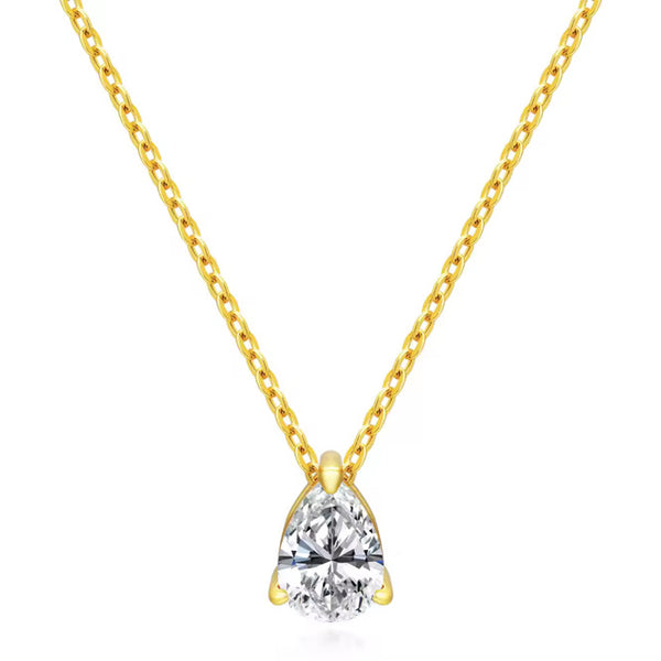 PEAR DIAMOND NECKLACE MOISSANITE S925 - GOLD