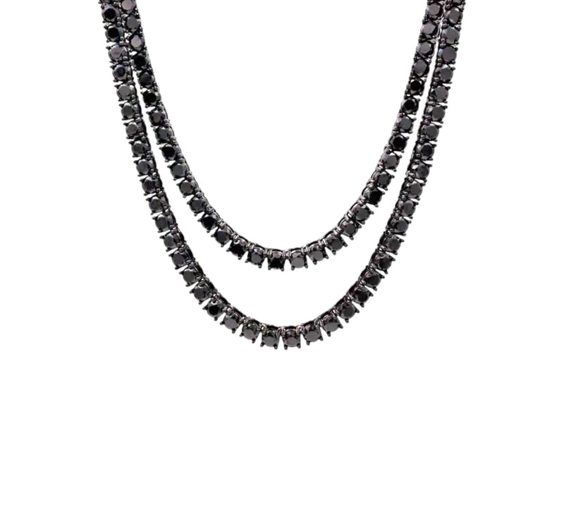 TENNIS NECKLACE LUXURY - BLACK (5MM)