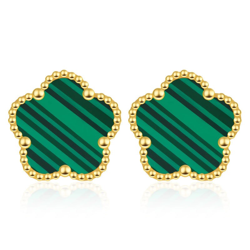 EARRINGS FIORI - GOLD/GREEN