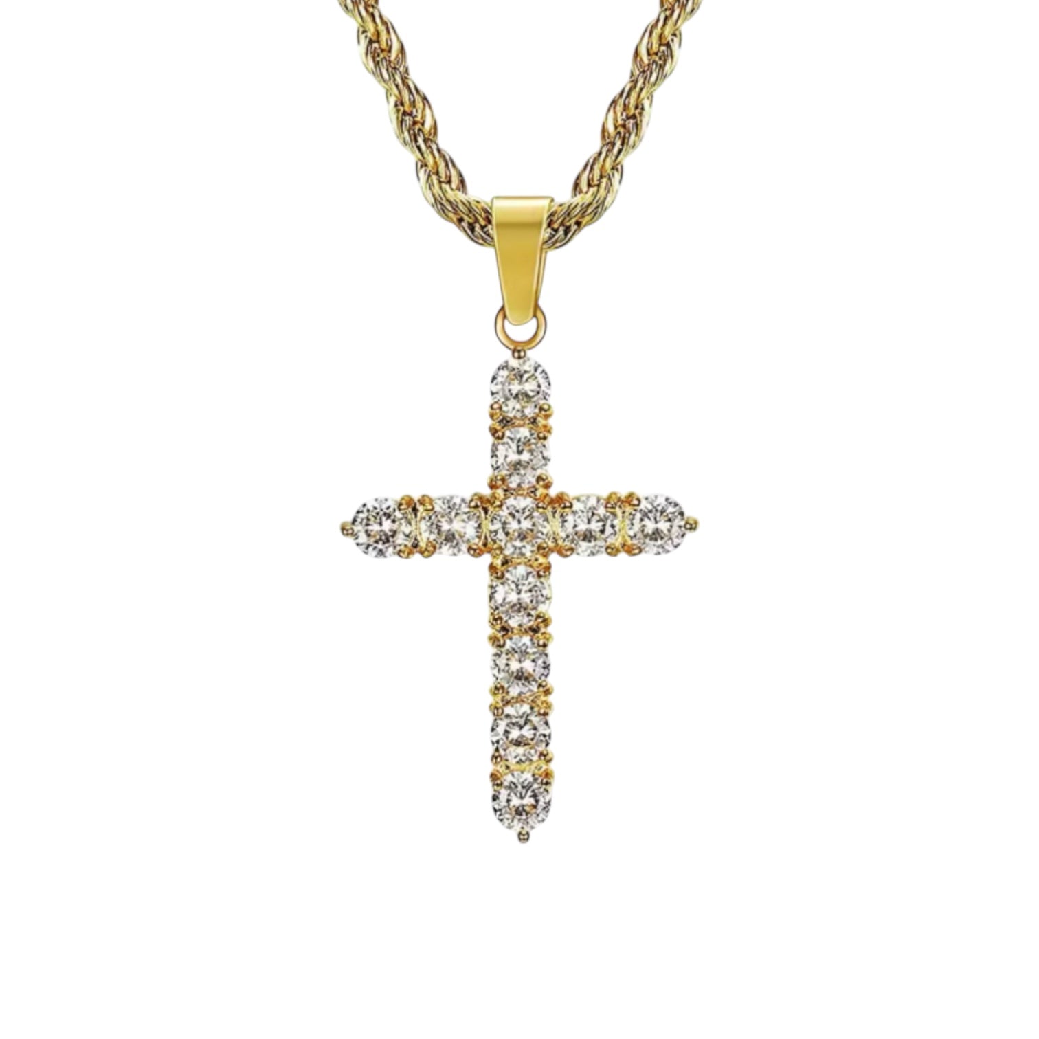 PENDANT DIAMOND CROSS - GOLD