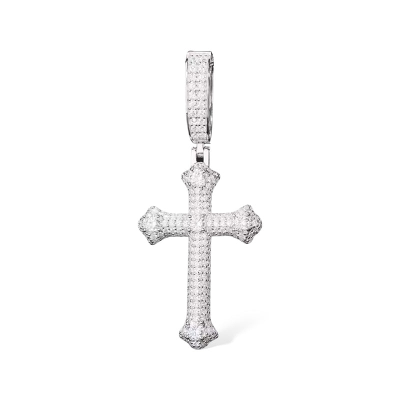 PENDANT DIAMOND CROSS MOISSANITE S925 - SILVER