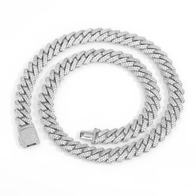 CUBAN ICE LUXURY NECKLACE - SILVER (10MM)