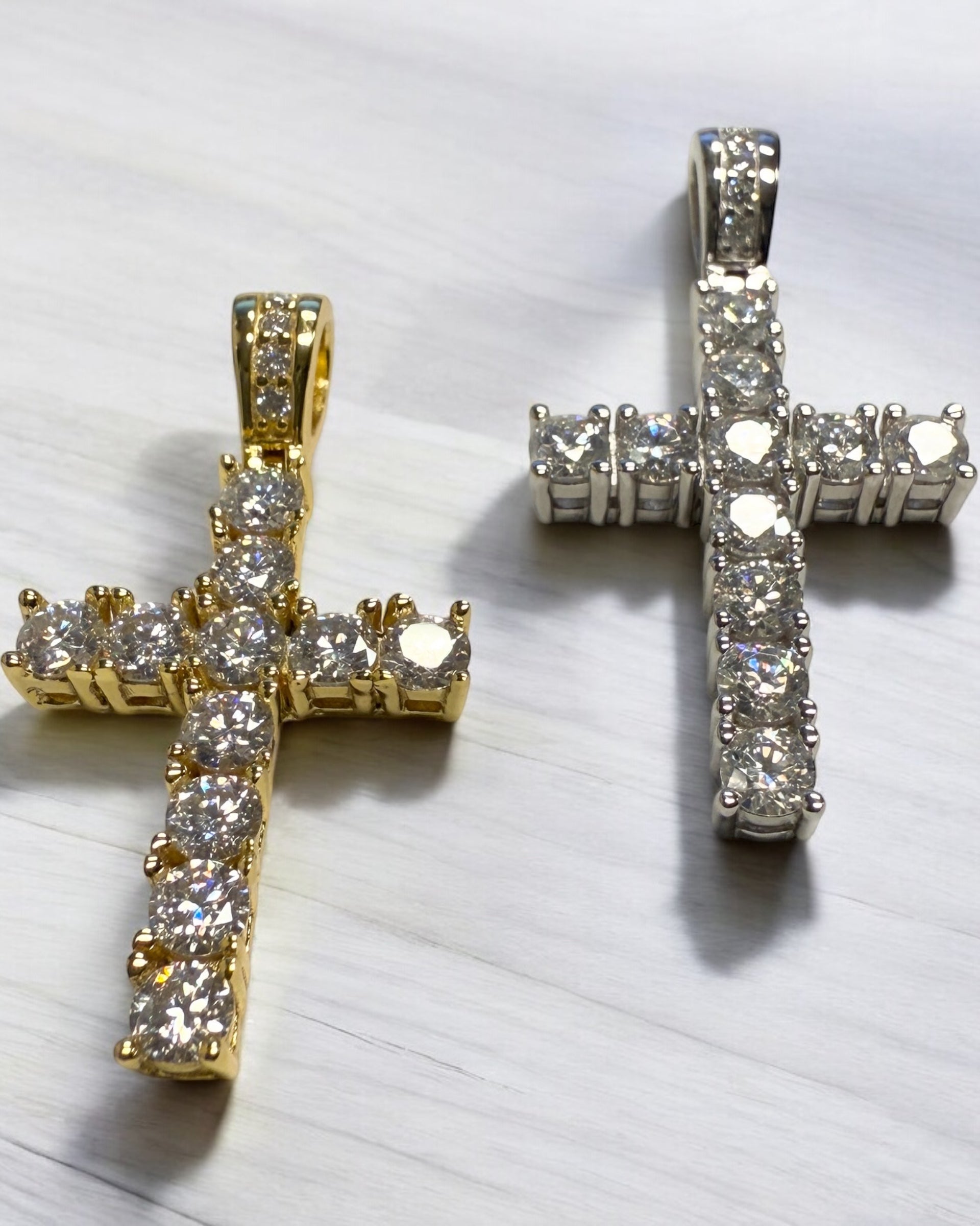 PENDANT CROSS MOISSANITE S925 - GOLD