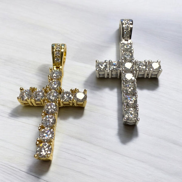 PENDANT CROSS MOISSANITE S925 - GOLD