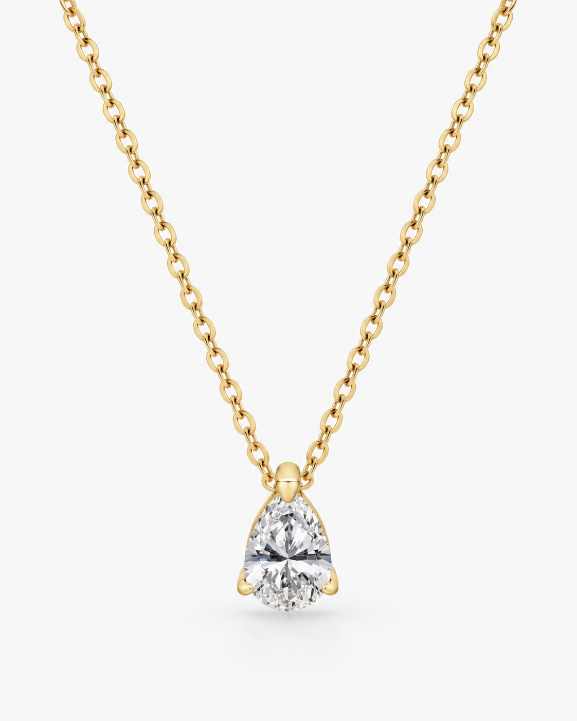 PEAR DIAMOND NECKLACE MOISSANITE S925 - GOLD
