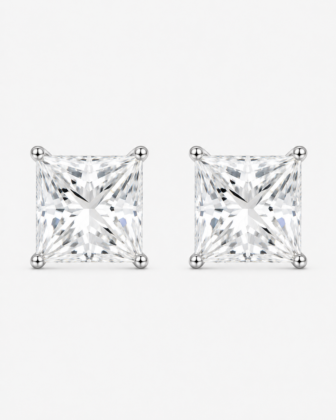 EARRINGS DIAMOND SQ MOISSANITE S925 - SILVER