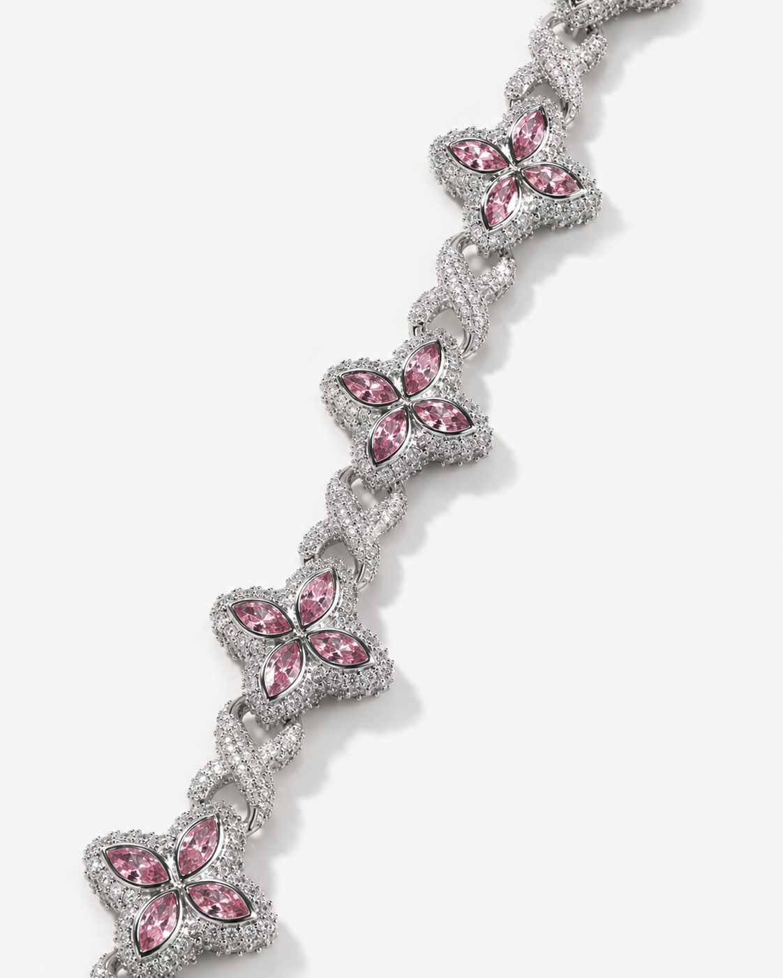 INFINITY FIORI DIAMOND BRACELET - SILVER/PINK