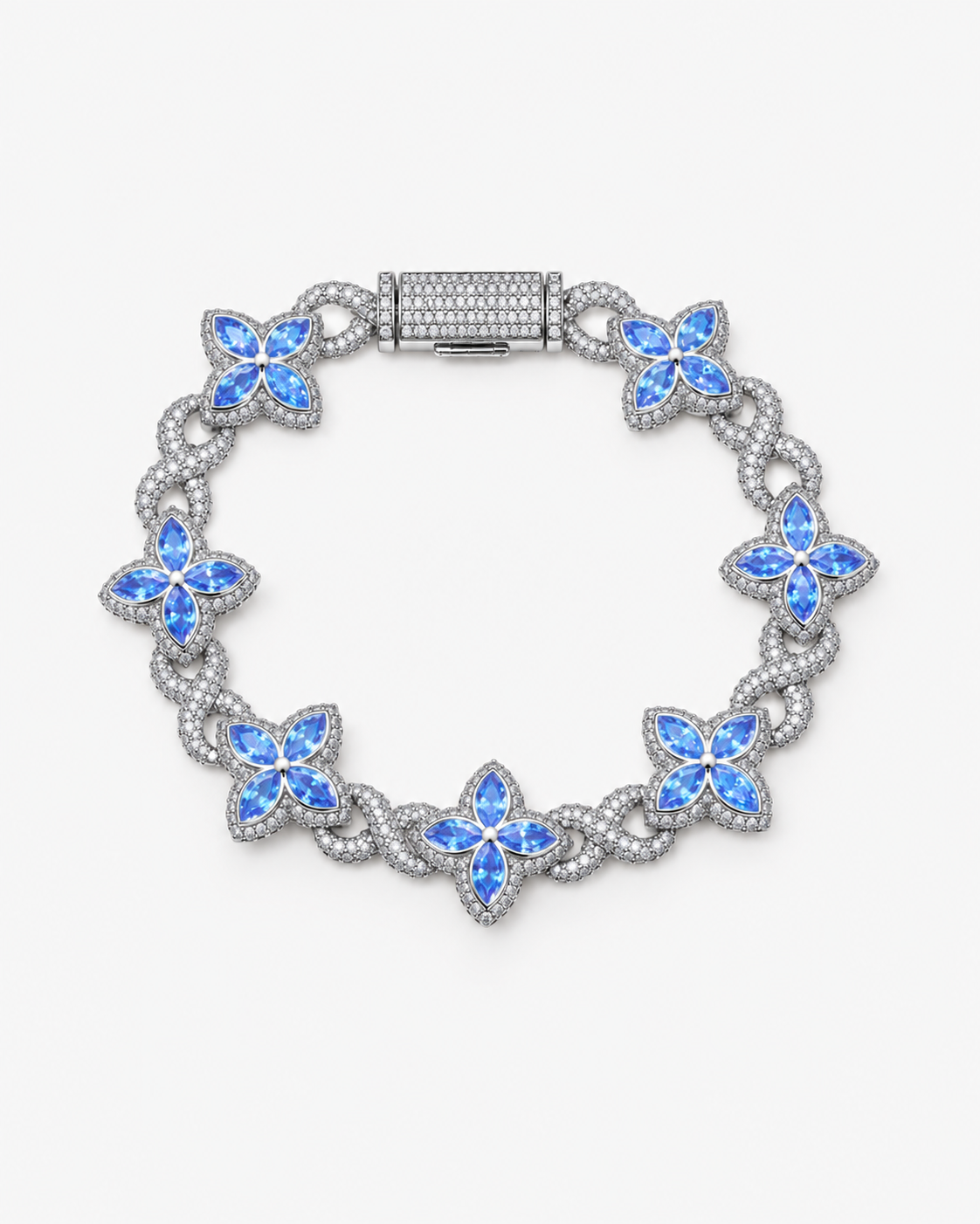 INFINITY FIORI DIAMOND BRACELET - SILVER/BLUE